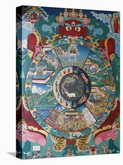 Wheel of Life, Kopan Monastery, Bhaktapur, Nepal, Asia-Godong-Stretched Canvas