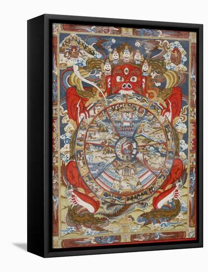 Wheel of Life, Kopan Monastery, Bhaktapur, Nepal, Asia-Godong-Framed Stretched Canvas