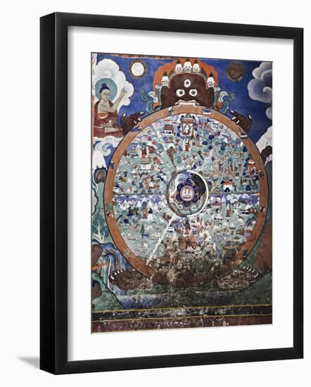 Wheel of Life Wall Art, Hemis Gompa (Monastery), Hemis, Ladakh, Indian Himalaya, India-Jochen Schlenker-Framed Photographic Print