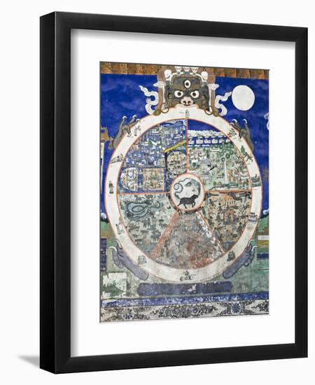 Wheel of Life Wall Art, Tikse Gompa, Tikse, Ladakh, Indian Himalaya, India-Jochen Schlenker-Framed Premium Photographic Print