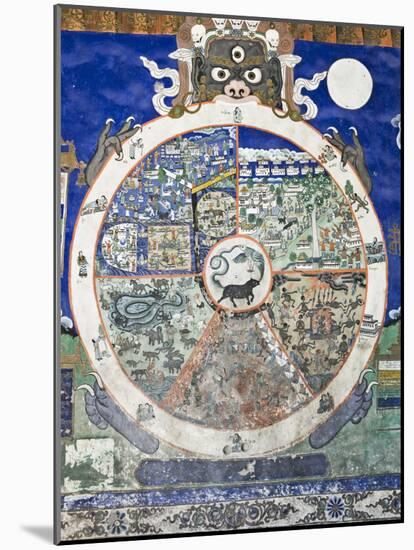 Wheel of Life Wall Art, Tikse Gompa, Tikse, Ladakh, Indian Himalaya, India-Jochen Schlenker-Mounted Photographic Print