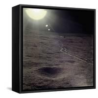 Wheel Tracks on the Surface of the Moon-null-Framed Stretched Canvas