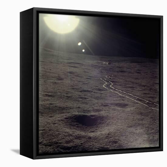 Wheel Tracks on the Surface of the Moon-null-Framed Stretched Canvas