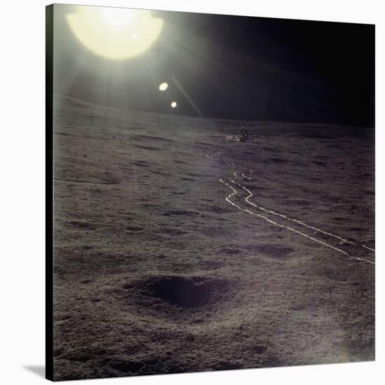 Wheel Tracks on the Surface of the Moon-null-Stretched Canvas