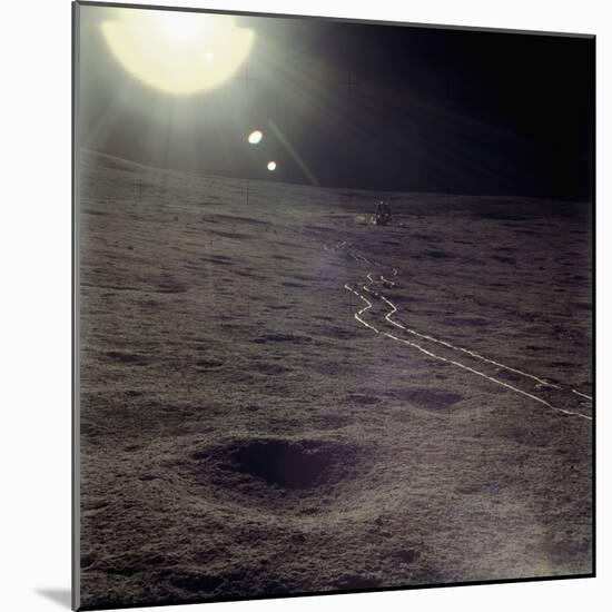 Wheel Tracks on the Surface of the Moon-null-Mounted Photographic Print