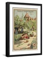 Wheelbarrow Accident-null-Framed Giclee Print