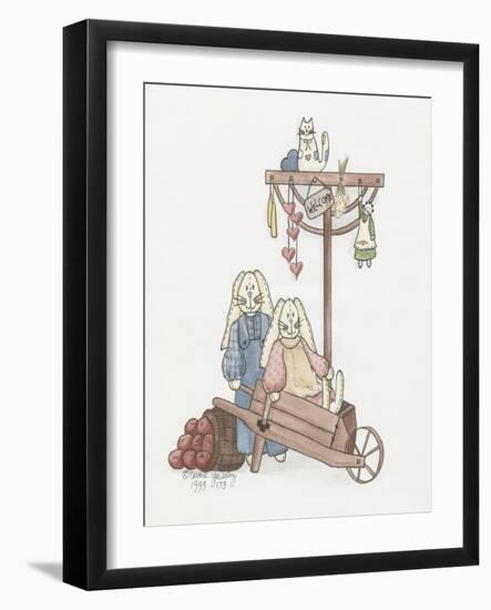 Wheelbarrow Bunnies-Debbie McMaster-Framed Giclee Print