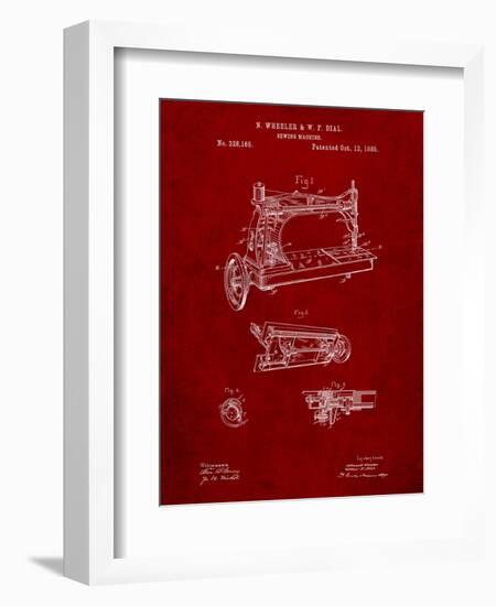 Wheeler and Wilson Sewing Machine Patent-Cole Borders-Framed Art Print