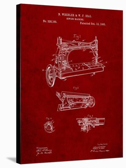 Wheeler and Wilson Sewing Machine Patent-Cole Borders-Stretched Canvas