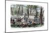 Wheeler's Confederate Cavalry Capturing a Supply Train Near Jasper, Tennessee, C1863-JFE Hillen-Mounted Giclee Print
