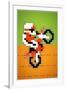 Wheelie 8-bit Video Game Plastic Sign-null-Framed Art Print