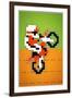 Wheelie 8-bit Video Game Plastic Sign-null-Framed Art Print