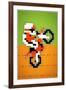 Wheelie 8-bit Video Game Plastic Sign-null-Framed Art Print