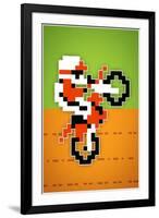 Wheelie 8-bit Video Game Plastic Sign-null-Framed Art Print