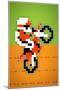 Wheelie 8-bit Video Game Plastic Sign-null-Mounted Art Print