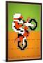 Wheelie 8-bit Video Game Plastic Sign-null-Framed Art Print