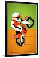 Wheelie 8-bit Video Game Plastic Sign-null-Framed Art Print