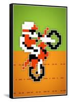 Wheelie 8-bit Video Game Plastic Sign-null-Framed Stretched Canvas
