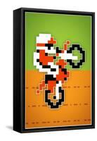 Wheelie 8-bit Video Game Plastic Sign-null-Framed Stretched Canvas