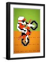 Wheelie 8-bit Video Game Plastic Sign-null-Framed Art Print
