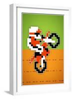 Wheelie 8-bit Video Game Plastic Sign-null-Framed Art Print