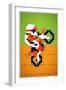 Wheelie 8-bit Video Game Plastic Sign-null-Framed Art Print