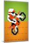 Wheelie 8-bit Video Game Plastic Sign-null-Mounted Art Print