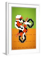 Wheelie 8-bit Video Game Plastic Sign-null-Framed Art Print