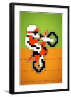 Wheelie 8-bit Video Game Plastic Sign-null-Framed Art Print