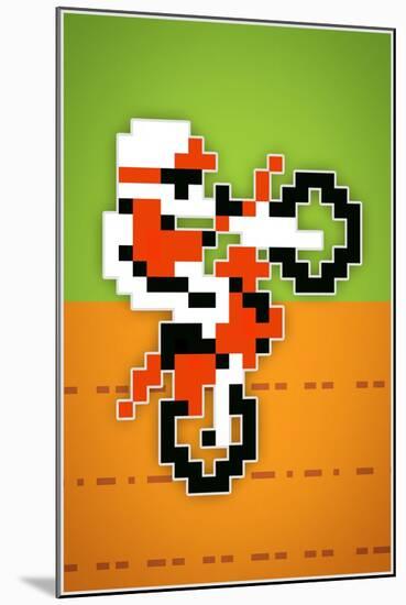 Wheelie 8-bit Video Game Plastic Sign-null-Mounted Art Print