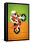 Wheelie 8-bit Video Game-null-Framed Stretched Canvas