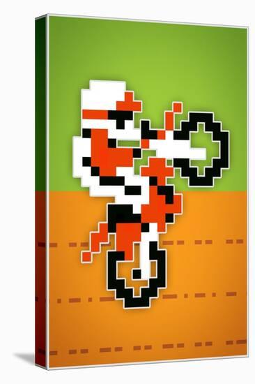 Wheelie 8-bit Video Game-null-Stretched Canvas