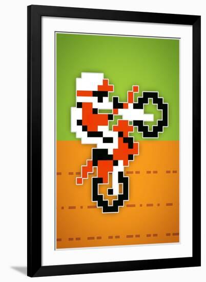 Wheelie 8-bit Video Game-null-Framed Art Print