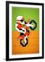 Wheelie 8-bit Video Game-null-Framed Art Print