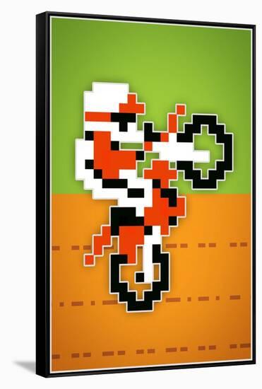 Wheelie 8-bit Video Game-null-Framed Stretched Canvas