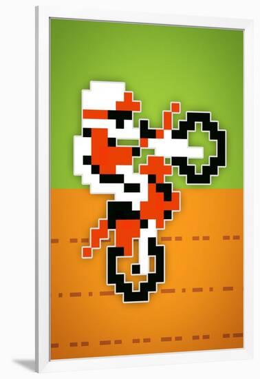 Wheelie 8-bit Video Game-null-Framed Art Print