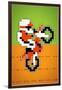 Wheelie 8-bit Video Game-null-Framed Art Print