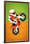 Wheelie 8-bit Video Game-null-Framed Art Print