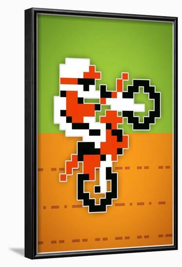 Wheelie 8-bit Video Game-null-Framed Art Print
