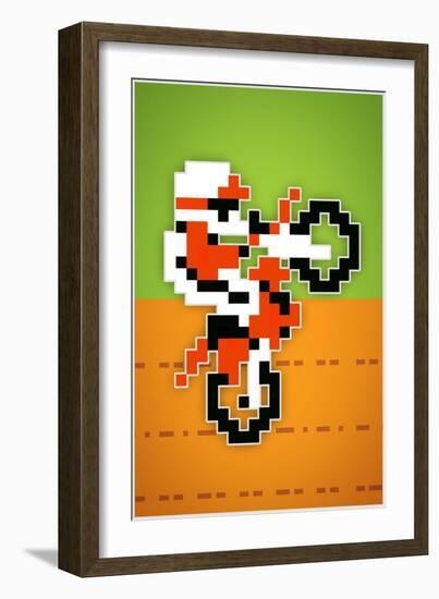 Wheelie 8-bit Video Game-null-Framed Art Print