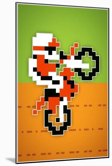 Wheelie 8-bit Video Game-null-Mounted Art Print