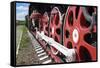 Wheels and Coupling Devices of A Big Locomotive-Sever180-Framed Stretched Canvas