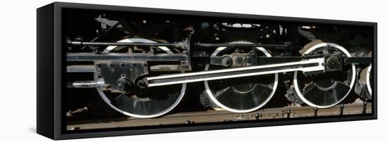 Wheels of a Steam Engine on the Railroad Track, Flagstaff, Coconino County, Arizona, USA-null-Framed Stretched Canvas