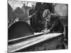 Wheelwright Working with a Circular Saw, February 1935-null-Mounted Photographic Print