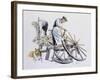 Wheelwrights Making Cart Wheels-Malcolm Greensmith-Framed Art Print