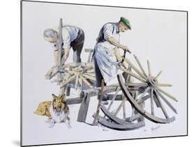 Wheelwrights Making Cart Wheels-Malcolm Greensmith-Mounted Art Print