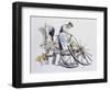 Wheelwrights Making Cart Wheels-Malcolm Greensmith-Framed Art Print