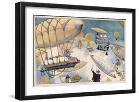 When Air Travel Becomes Popular the Sky Routes Will Become as Crowded as Those on the Surface-Albert Guillaume-Framed Art Print