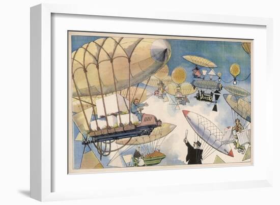 When Air Travel Becomes Popular the Sky Routes Will Become as Crowded as Those on the Surface-Albert Guillaume-Framed Art Print