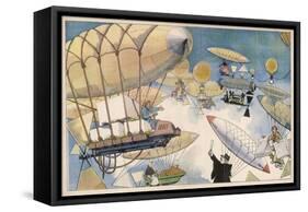 When Air Travel Becomes Popular the Sky Routes Will Become as Crowded as Those on the Surface-Albert Guillaume-Framed Stretched Canvas